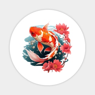 Koi Fish In A Pond Magnet